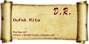 Dufek Rita névjegykártya